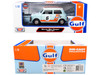 1961-1967 Morris Mini Cooper RHD Right Hand Drive #6 Gulf Oil Light Blue Orange Stripes Checkered Top City Classics Series 1/18 Diecast Model Car Motormax 79743