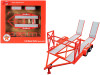 Tandem Car Trailer with Tire Rack Orange Texaco for 1/43 Scale Model Cars GMP 14315