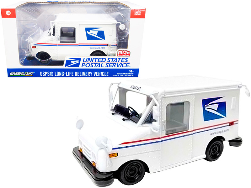 USPS LLV Long Life Postal Delivery Vehicle White with Stripes United States Postal Service 1/24 Diecast Model Greenlight 51412