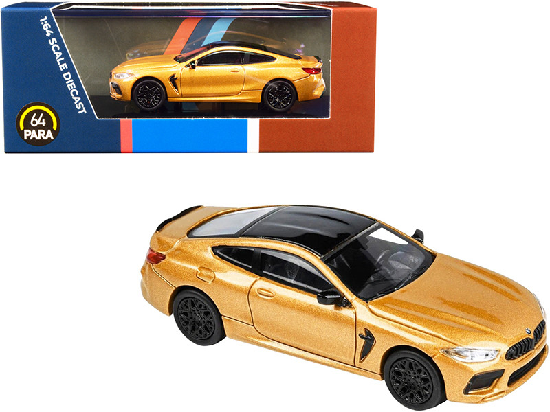 BMW M8 Coupe Ceylon Gold Metallic with Black Top 1/64 Diecast Model Car by Paragon