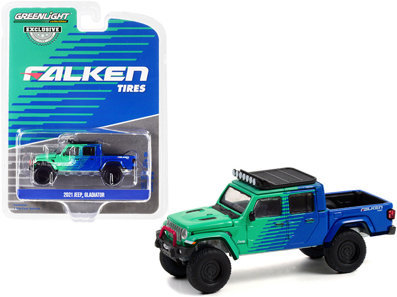 2021 Jeep Gladiator Pickup Truck Off-Road Parts Falken Tires Hobby Exclusive 1/64 Diecast Model Car Greenlight 30298