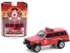 1990 Jeep Cherokee Red Reno Fire Department Nevada Fire & Rescue Series 1 1/64 Diecast Model Car Greenlight 67010 D