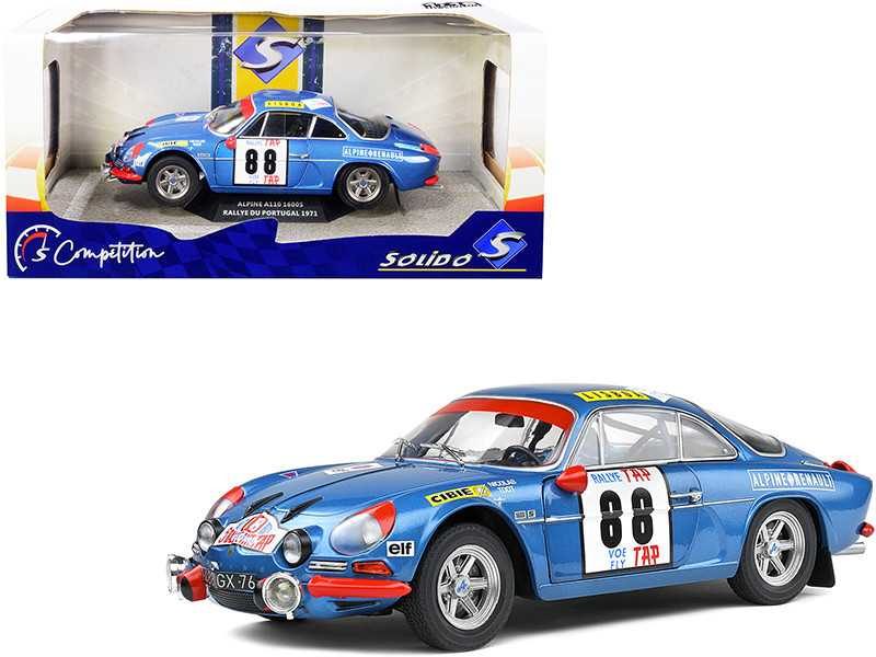 Alpine A110 1600S #88 Jean-Pierre Nicolas Jean Todt Winner Portugal Rally 1971 Competition Series 1/18 Diecast Model Car Solido S1804202