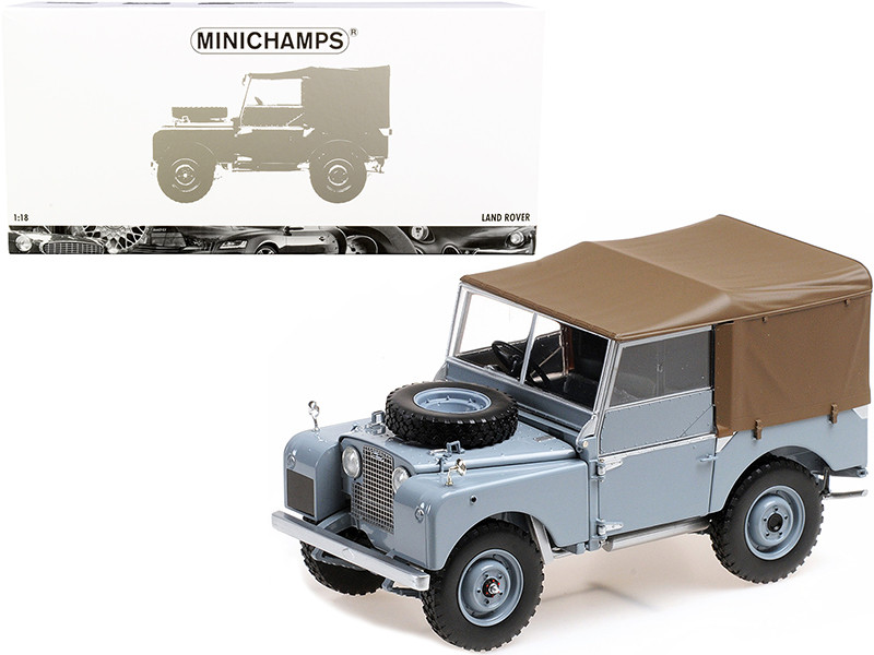 1949 Land Rover RHD Right Hand Drive Gray Brown Canopy 1/18 Diecast Model Car Minichamps 150168913
