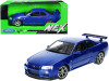 Nissan Skyline GT-R R34 RHD Right Hand Drive Blue Metallic NEX Models 1/24 Diecast Model Car Welly 24108