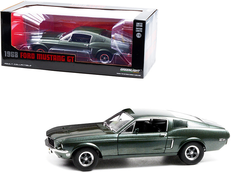 1968 Ford Mustang GT Fastback Highland Green Metallic 1/18 Diecast Model Car Greenlight 13615