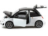 Fiat Abarth 500 White Black 1/18 Diecast Model Car Motormax 79168