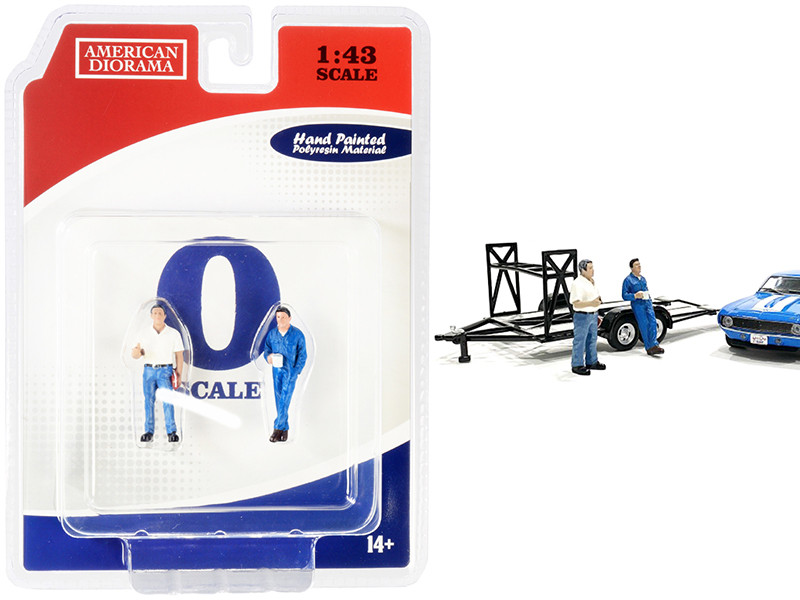 Tim and Larry Mechanics Set of 2 Figurines for 1/43 Scale Models by American Diorama