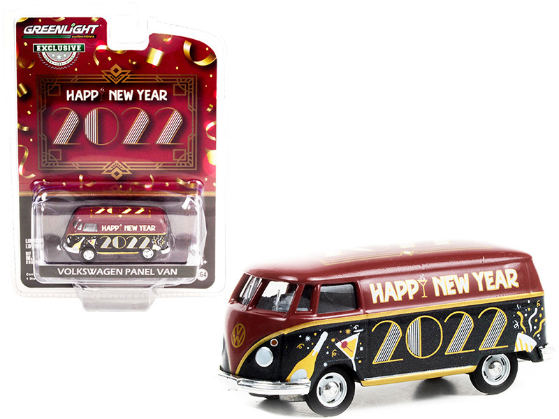 Volkswagen Panel Van Happy New Year 2022 Hobby Exclusive 1/64 Diecast Model Greenlight 30319