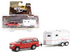 2021 Chevrolet Tahoe Cherry Red Pearl White Horse Trailer Hitch & Tow Series 23 1/64 Diecast Model Car Greenlight 32230 C