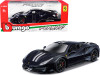 Ferrari 488 Pista Dark Blue Metallic Silver Stripes 1/24 Diecast Model Car Bburago 26026