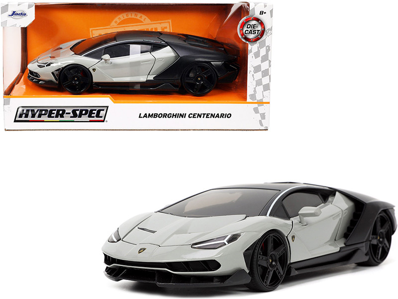 Lamborghini Centenario Gray and Matt Black Hyper-Spec Series 1/24 Diecast Model Car Jada 32951