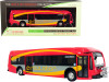 Proterra ZX5 Battery-Electric Transit Bus DC Circulator Lincoln Memorial Washington D.C. Red Gray Yellow Stripes The Bus & Motorcoach Collection 1/87 HO Diecast Model Iconic Replicas 87-0309