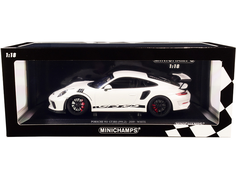 2019 Porsche 911 GT3RS (991.2) White with Black Wheels Limited Edition to 330 pieces Worldwide 1/18 Diecast Model Car by Minichamps