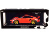 2018 Porsche 911 GT2RS 991.2 Weissach Package Orange Carbon Stripes Golden Magnesium Wheels Limited Edition 300 pieces Worldwide 1/18 Diecast Model Car Minichamps 155068305