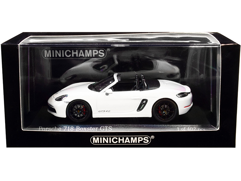 2020 Porsche 718 Cayman GTS 4.0 (982) Boxster White Limited Edition to 402 pieces Worldwide 1/43 Diecast Model Car by Minichamps