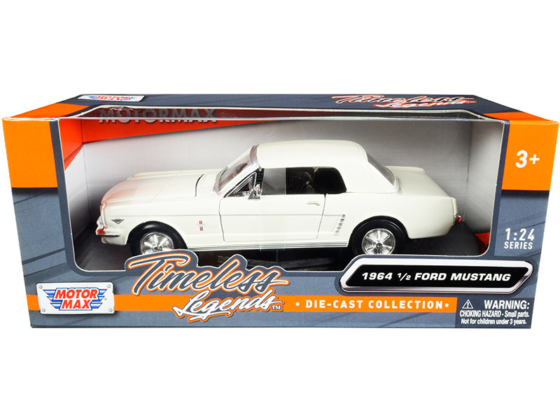 1964 1/2 Ford Mustang 289 White Cream 1/24 Diecast Model Car Motormax 73273