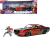 1967 Ford Mustang Shelby GT-500 Red Metallic Gray Metallic Star-Lord Diecast Figurine Guardians of the Galaxy Marvel Series 1/24 Diecast Model Car Jada 32915