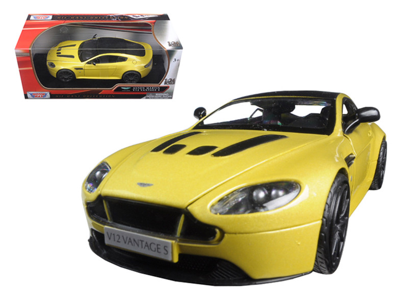 Aston Martin Vantage S V12 Yellow 1/24 Diecast Model Car Motormax 79322