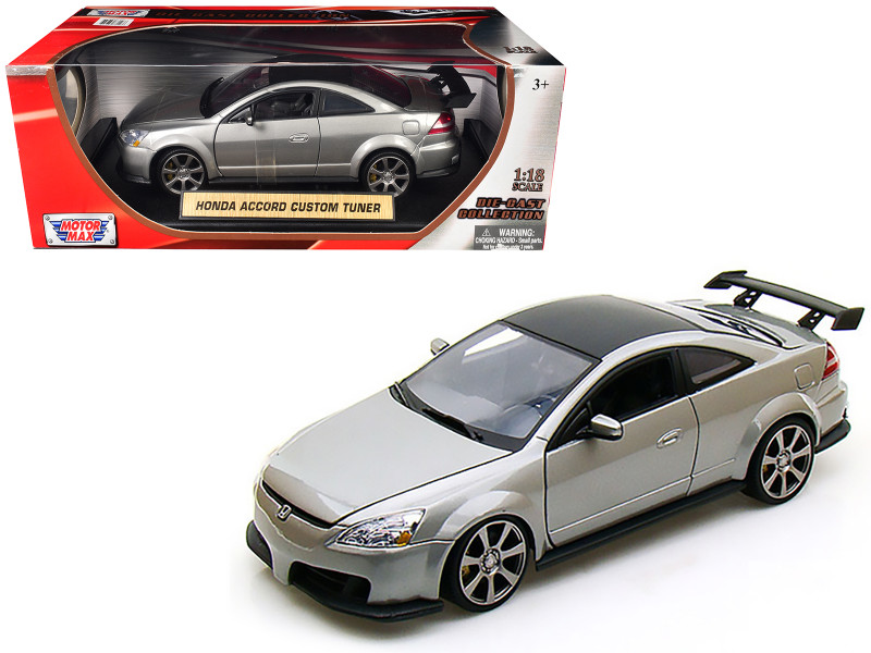 2003 Honda Accord Custom Tuner Grey 1/18 Diecast Model Motormax 73146
