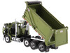 Western Star 49X SBFA OX Bodies Stampede Dump Truck Olive Green Metallic Transport Series 1/50 Diecast Model Diecast Masters 71086