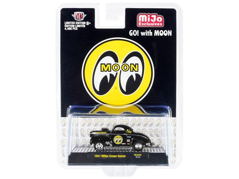 1941 Willys Coupe Gasser Black Mooneyes Limited Edition 4400 pieces Worldwide 1/64 Diecast Model Car M2 Machines 31500-MJS36