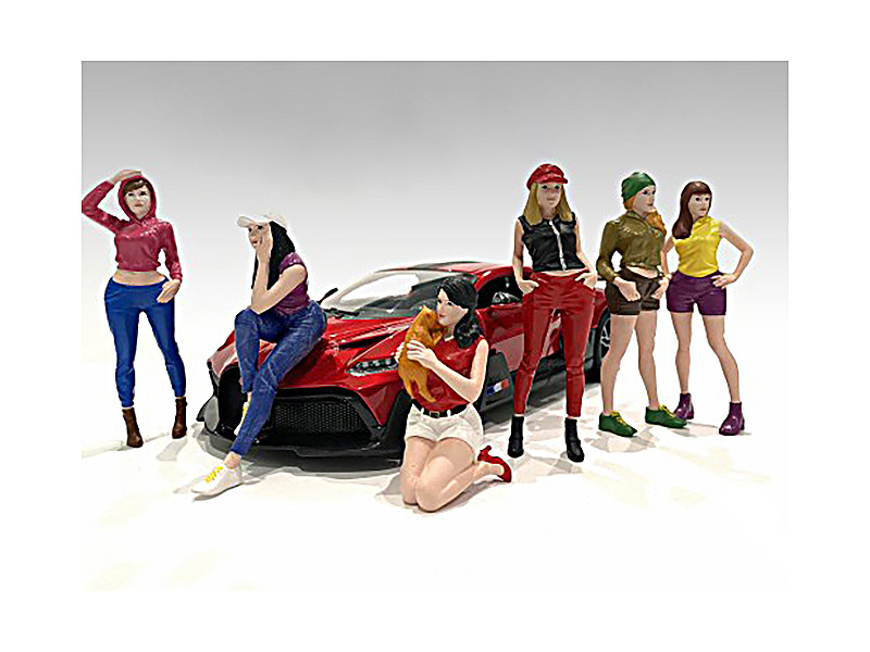 Girls Night Out 6 piece Figurine Set for 1/18 Scale Models American Diorama 76301-76302-76303-76304-76305-76306