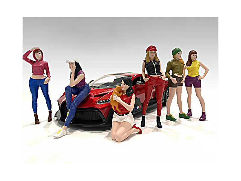 Girls Night Out 6 piece Figurine Set for 1/24 Scale Models American Diorama 76401-76402-76403-76404-76405-76406