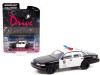 1992 Ford Crown Victoria Police Interceptor Black and White Los Angeles Police Department LAPD Drive 2011 Movie Hollywood Series Release 33 1/64 Diecast Model Car Greenlight 44930 D