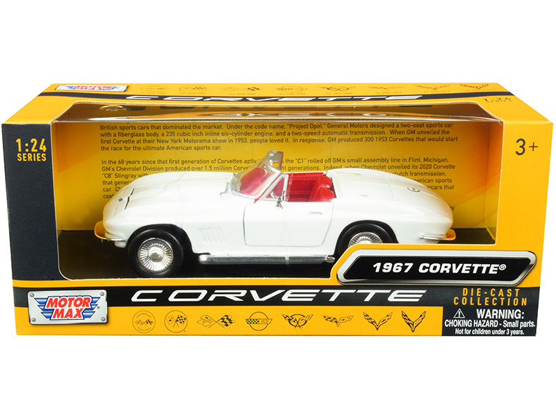 1967 Chevrolet Corvette C2 Convertible White with Red Interior 
