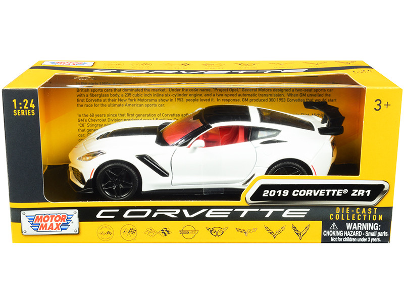 2019 Chevrolet Corvette C7 ZR1 White and Black with Red Interior 