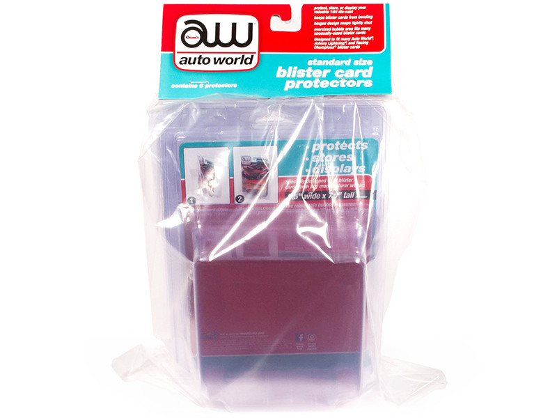 Standard Size 6 Blister Card Protectors for 1/64 Scale Blister Cards Auto World AWDC023