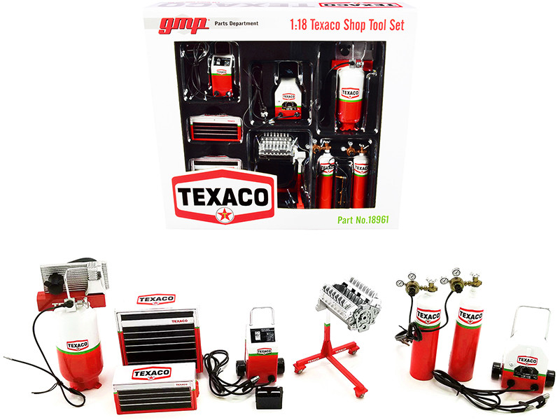Garage Shop Tools #1 Texaco Oil Set of 6 pieces 1/18 Diecast Replica GMP 18961