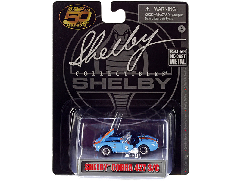 1965 Shelby Cobra 427 S/C #45 Gulf Blue Orange Stripes Shelby American 50 Years 1962-2012 1/64 Diecast Model Car Shelby Collectibles SC715