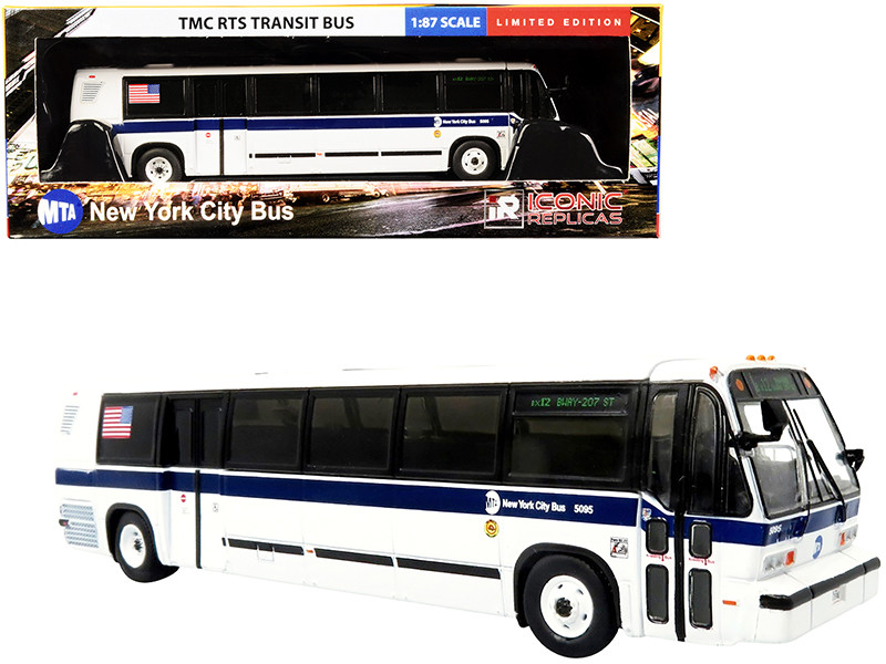 TMC RTS Transit Bus #Bx12 Inwood Bway-207 Street MTA New York City Bus 1/87 HO Diecast Model Iconic Replicas 87-0395