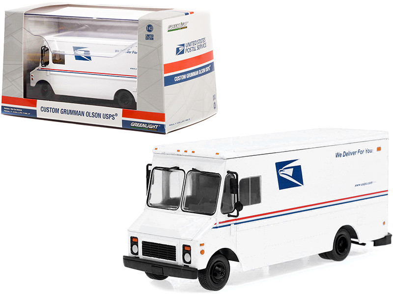 Grumman Olson Custom Delivery Truck White USPS United States Postal Service 1/43 Diecast Model Greenlight 86194