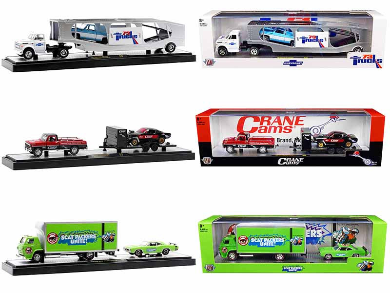 Auto Haulers Set of 3 Trucks Release 49 Limited Edition to 8400 pieces Worldwide 1/64 Diecast Model Cars by M2 Machines