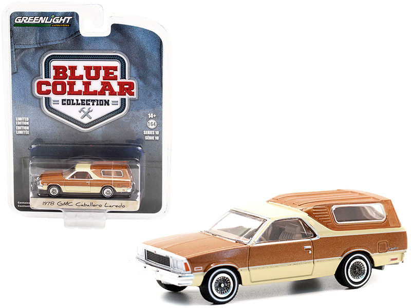 1978 GMC Caballero Laredo Camper Shell Brown Metallic Cream Blue Collar Collection Series 10 1/64 Diecast Model Car Greenlight 35220 C