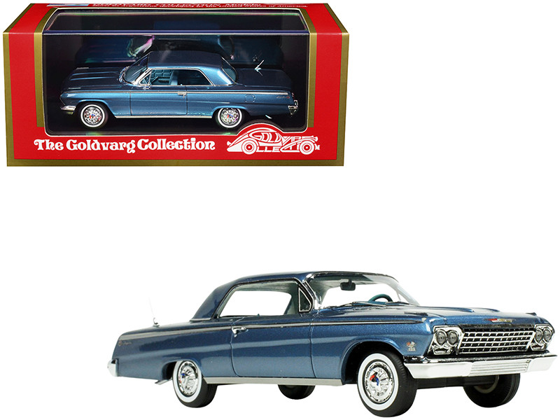1962 Chevrolet Impala SS Hardtop Nassau Blue Metallic Limited Edition 260 pieces Worldwide 1/43 Model Car Goldvarg Collection GC-044 B