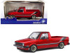 1982 Volkswagen MK1 Pickup Truck Custom Red Metallic with Stripes 1/18 Diecast Model Car Solido S1803508