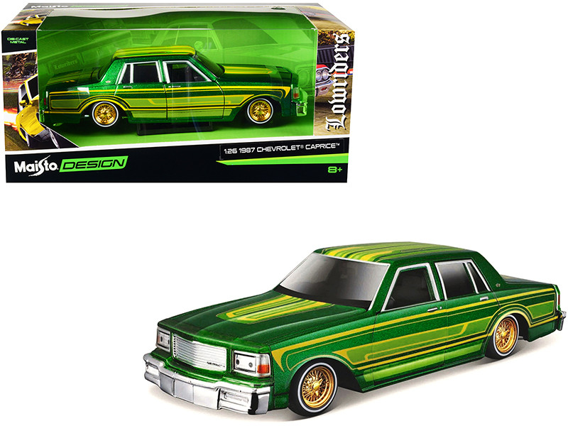 1987 Chevrolet Caprice Green Metallic with Graphics Lowriders Classic Muscle Series 1/26 Diecast Model Car Maisto 31044