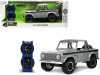 1973 Ford Bronco Pickup Truck Gray Black Stripes Extra Wheels Just Trucks Series 1/24 Diecast Model Car Jada 33849