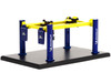 Adjustable Four-Post Lift Michelin Blue Bright Yellow Four-Post Lifts Series 3 1/64 Diecast Model Greenlight 16130 B