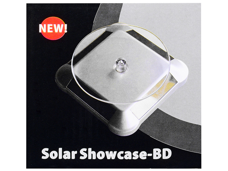 3.5" Clear Rotating Stage with Black Solar-Powered Base for 1/64 Scale Models STT-BK