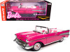 1957 Chevrolet Bel Air Convertible Pink Barbie Silver Screen Machines 1/18 Diecast Model Car Auto World AWSS128