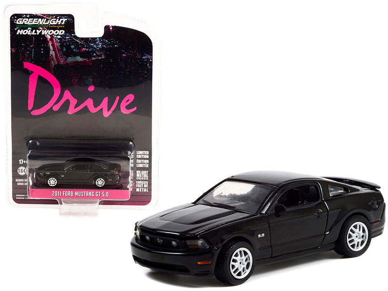 2011 Ford Mustang GT 5.0 Black Drive 2011 Movie Hollywood Series Release 34 1/64 Diecast Model Car Greenlight 44940 F