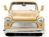 1955 Chevrolet Stepside Pickup Truck Tan White Silver Flames Extra Wheels Just Trucks Series 1/24 Diecast Model Car Jada 34024