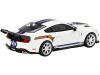 Ford Mustang Shelby GT500 Dragon Snake Concept Oxford White Blue Stripes and Graphics Limited Edition 4200 pieces Worldwide 1/64 Diecast Model Car True Scale Miniatures MGT00318