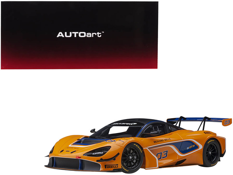 McLaren 720S GT3 #03 Orange Matt Black Top 1/18 Model Car Autoart 81942