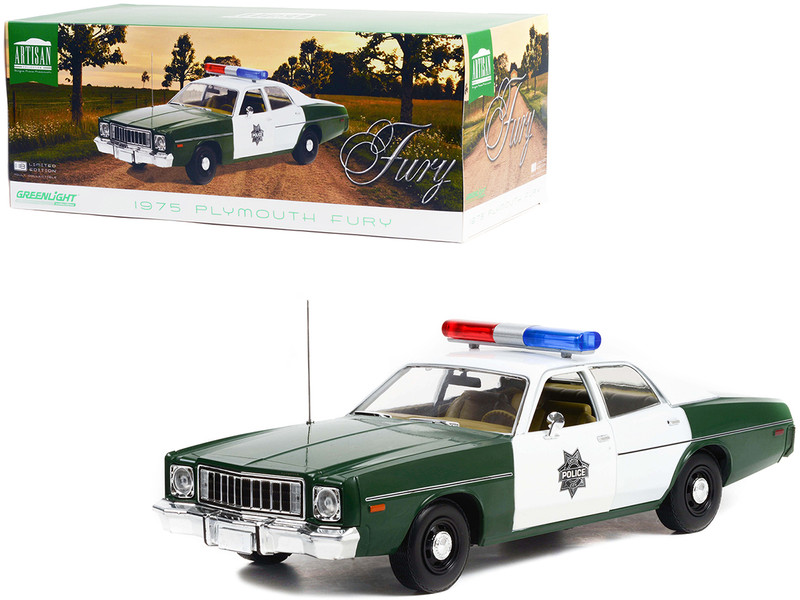 1975 Plymouth Fury Green White Capitol City Police 1/18 Diecast Model Car Greenlight 19116